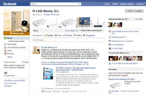 Perfil de D-Link en Facebook