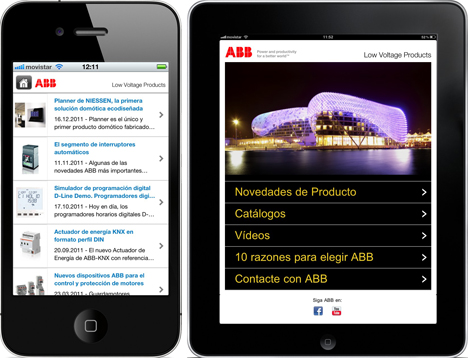 Nueva App del Área de Baja Tensión de ABB para iPad e iPhone.