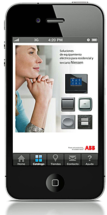 Catálogo digital de ABB en un iPhone