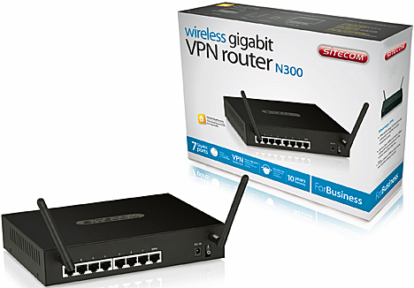 router WLR-4002B Wireless Gigabit VPN N300 de Sitecom