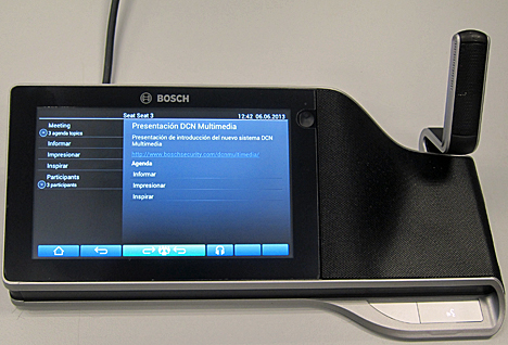 Sistema Multimedia de Conferencias DCN de Bosch Security Systems