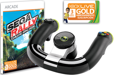 Pack de volante inalámbrico para Xbox 360 + juego Sega Rally