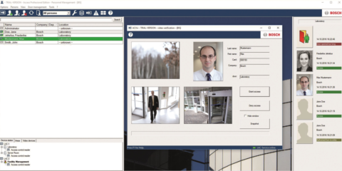 Nuevo aspecto y manejo del software de control de accesos APE de Bosch Security Systems
