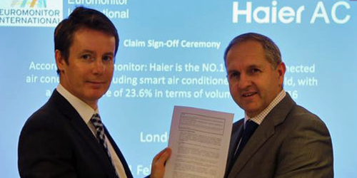 Firma del informe de Euromonitor por Haier