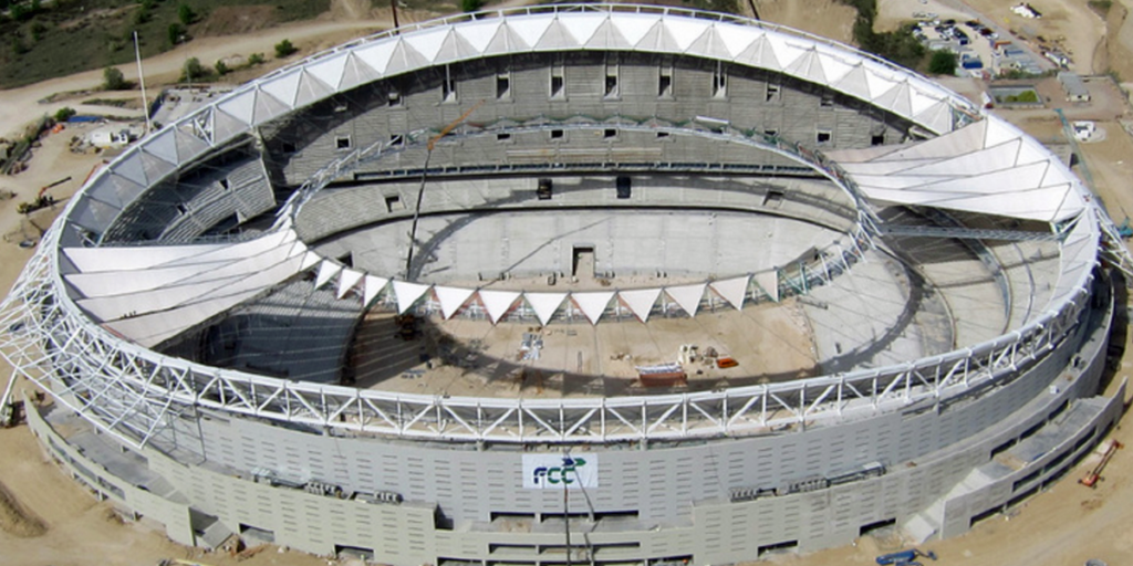 Nuevo Estadio Wanda Metropolitano durante su construcción