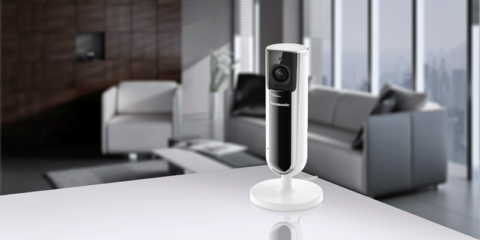 Cámara IP de videovigilancia doméstica de Panasonic que protege la privacidad