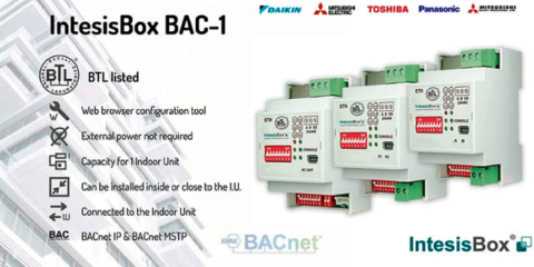 Nuevas pasarelas BACnet de IntesisBox para equipos de aire acondicionado