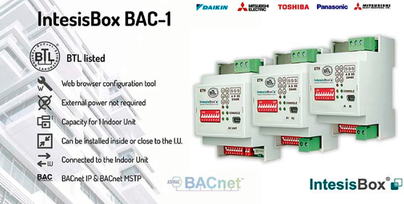 Pasarela BACnet de IntesisBox