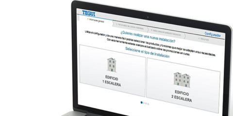 Configurador Web de Tegui para crear la composición de instalación de videoporteros