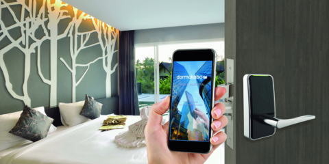 Saffire LX de Dormakaba, cerradura electrónica para habitaciones de hotel controlada por Bluetooth