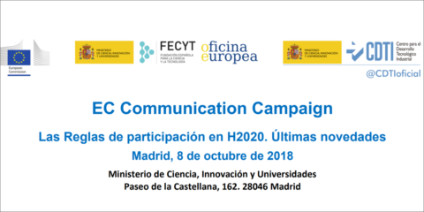 El 8 de octubre se celebra en Madrid una jornada sobre las novedades para las reglas de participación en H2020