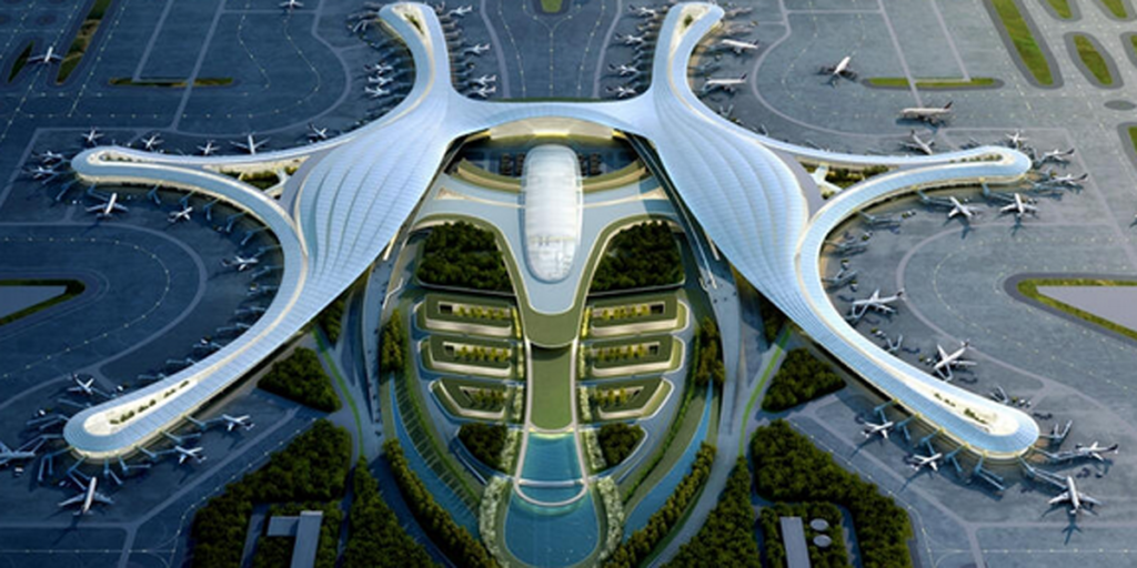 Imagen del futuro aeropuerto de Chengdú.