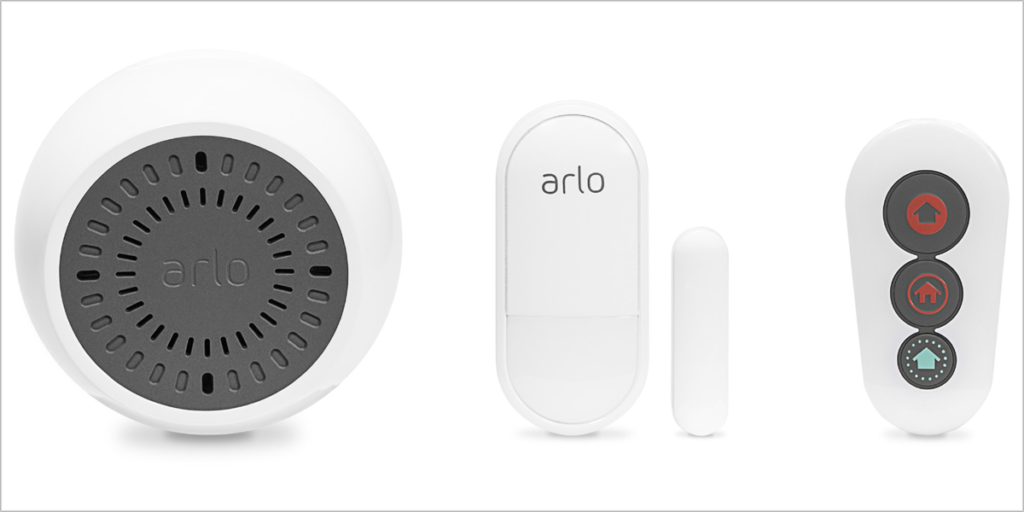 Las nuevas soluciones de seguridad de Arlo se compone de sensores, sirenas y control remoto.
