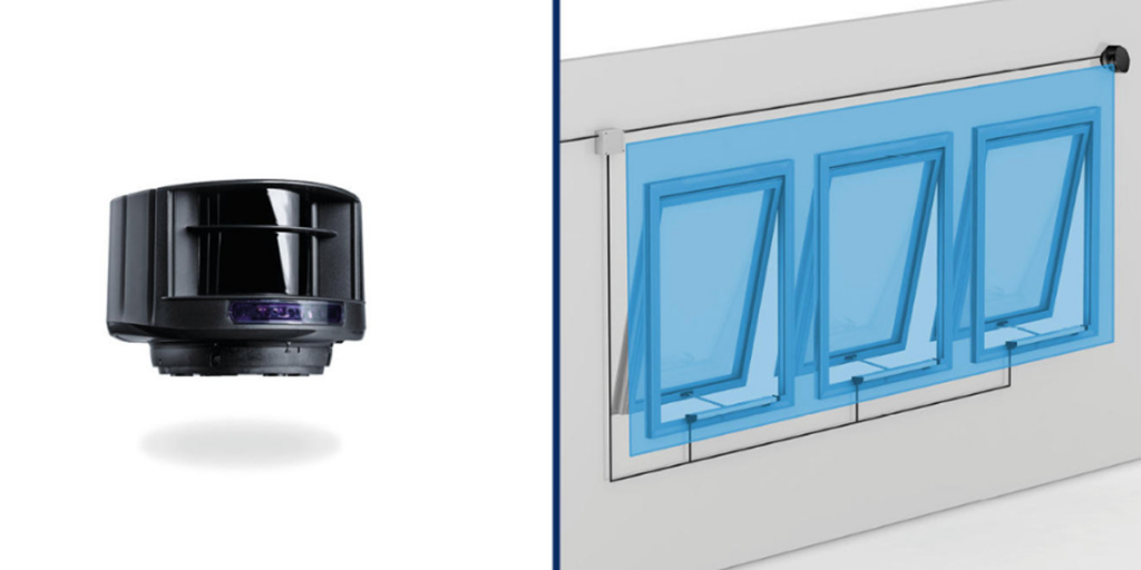 El láser Geze LZR permite monitorear las ventanas o puertas para evitar intrusiones o accidentes.