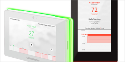 Crestron presenta los nuevos paneles programables para facilitar las reservas de las salas en las oficinas