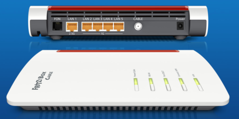 El router Fritz! Box 6660 Cable permite las conexiones de los teléfonos inalámbricos y analógicos