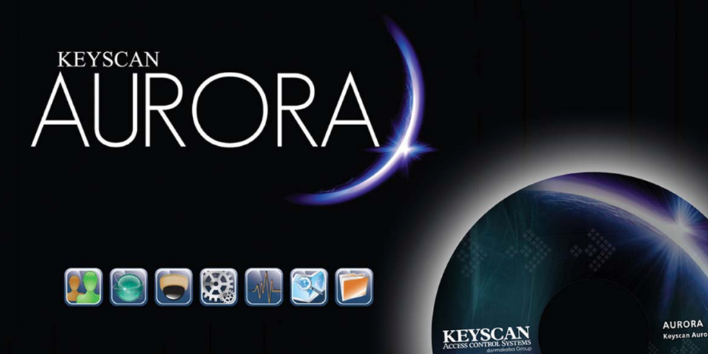 Cartel del software Keyscan Aurora.