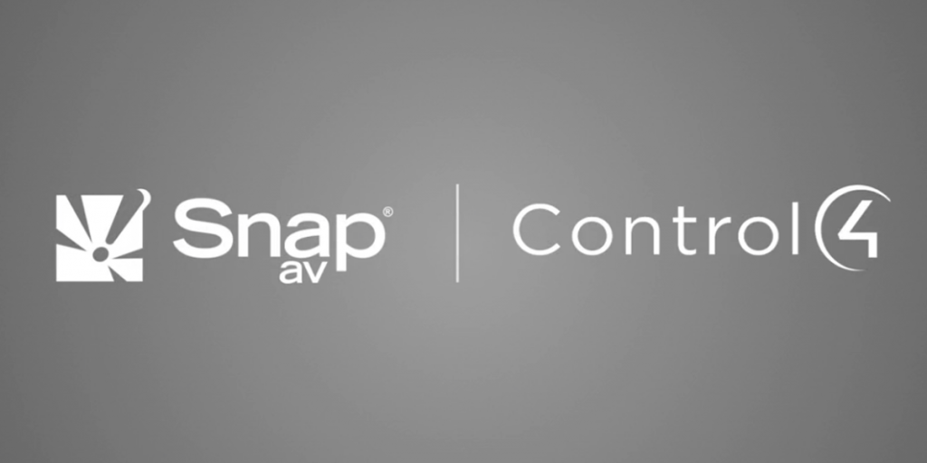 Logos de SnapAV y Control4.