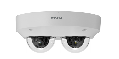 El último modelo Wisenet incorpora dos cámaras de vigilancia en una misma unidad para mejorar la seguridad