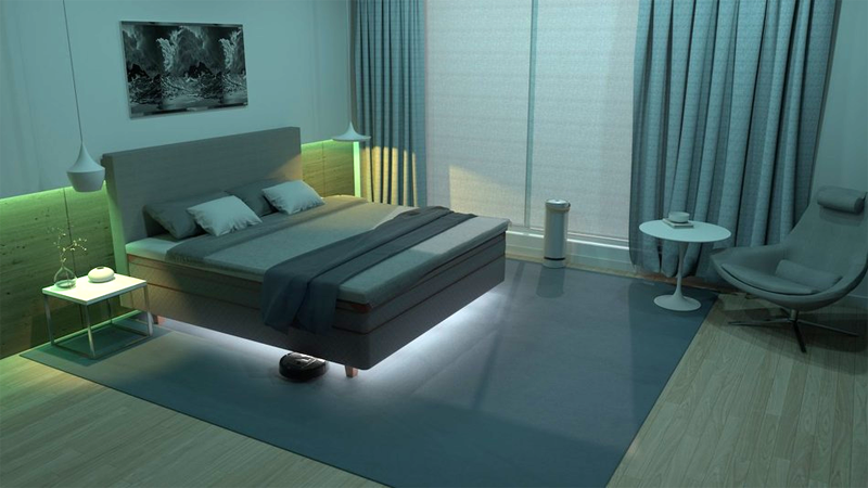 Una habitación con la cama inteligente The Dux Element. 