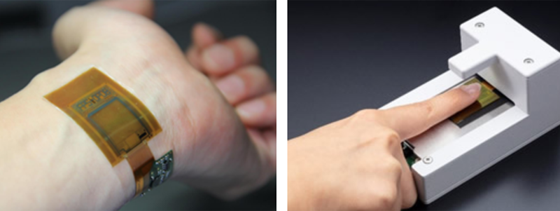 Una mano y un dedo utilizando el nuevo sensor. 