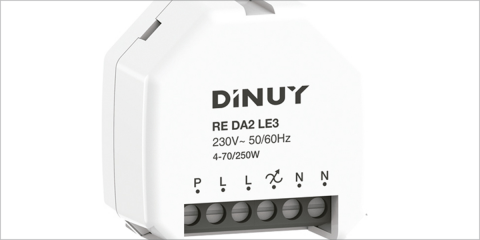 El regulador de lámparas LED RE DA2 LE3 de Dinuy gestiona la iluminación a través de un sistema de control DALI