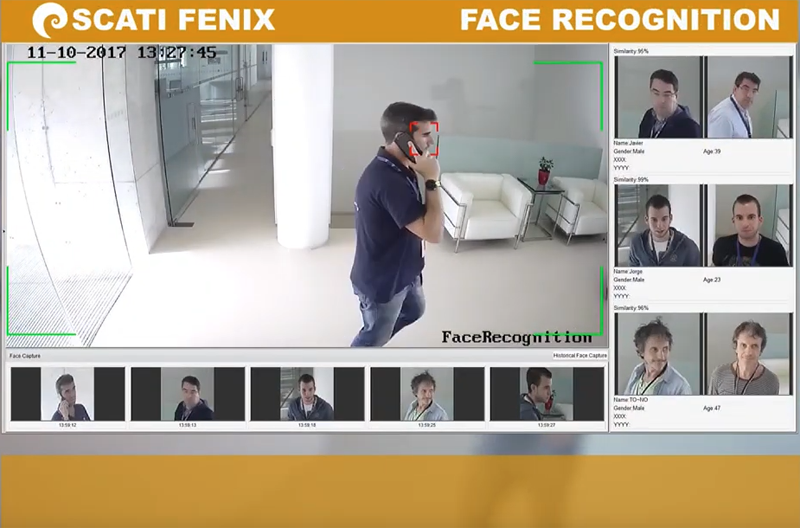 Sistema de reconocimiento facial de Scati. 