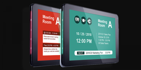 Sistema de gestión de reserva de sala con indicador LED e interfaz personalizable