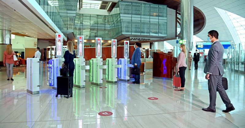 Ruta biométrica de Emirates. 