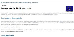 Resolución convocatoria.