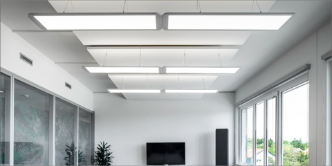 Iluminación inteligente DALI, sensor de movimiento y detector de luz natural para oficinas