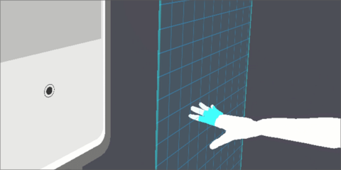 Máquina de venta de billetes sin contacto que interpreta los gestos de las manos