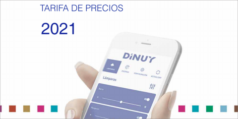 Bluetooth, DALI y aplicaciones contra el COVID-19, en el catálogo de precios 2021 de Dinuy
