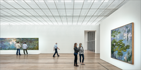 El museo Fondation Beyeler en Suiza instala las lentes de zoom con control bluetooth de Zumtobel