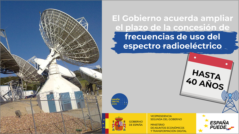 Ampliado el plazo de la concesión de frecuencias de uso del espectro radioeléctrico