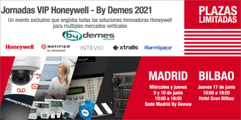 Abiertas las inscripciones para las jornadas VIP Honeywell-By Demes 2021 en Madrid y Bilbao