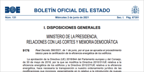 El Gobierno aprueba el Real Decreto que regula la certificación energética de los edificios