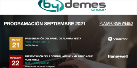By Demes impartirá tres nuevos webinars sobre un software, panel y central de alarma