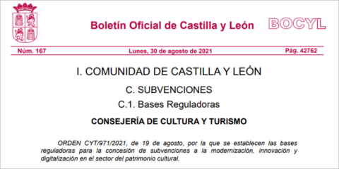 Publicadas las bases reguladoras de ayudas para la digitalización del patrimonio cultural de Castilla y León