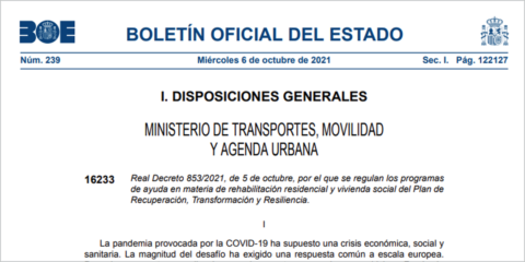 Aprobado el RD que regula las ayudas para la rehabilitación residencial y vivienda social