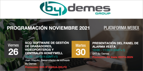 Software SCC y panel de alarma VESTA, temáticas principales de los próximos webinars de By Demes