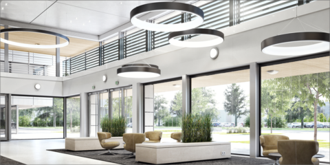 La solución ABB i-bus KNX reduce el consumo energético de las luminarias LED de los edificios