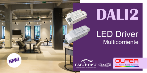 Electrónica OLFER presenta un nuevo LED driver regulable DALI2 y pulsador con corriente programable