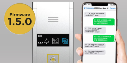 El nuevo firmware del 2N EasyGate IP utiliza los SMS para configurar el comunicador del ascensor