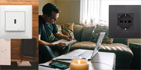 Nuevas tomas de corriente de Vimar que incorporan un puerto USB tipo C de carga rápida