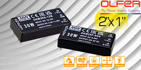 Electrónica OLFER incluye en su oferta convertidores CC/CC aislados con amplio rango de entrada