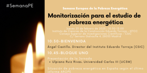 El IETCC celebrará la jornada ‘Monitorización para el estudio de la pobreza energética’