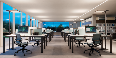 El sistema de control de enjambre inteligente de Zumtobel ilumina las oficinas con diferentes niveles de luz