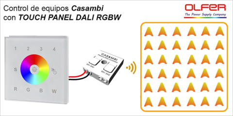 Electrónica OLFER desarrolla un panel táctil para controlar los dispositivos Casambi RGBW o RGB
