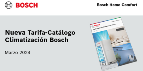 La nueva tarifa catálogo de Bosch agrupa una amplia gama de productos de climatización